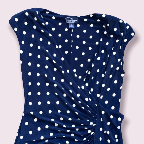 Navy blue with white polka dots dress - American Living by Ralph Lauren - Picture 4 of 8